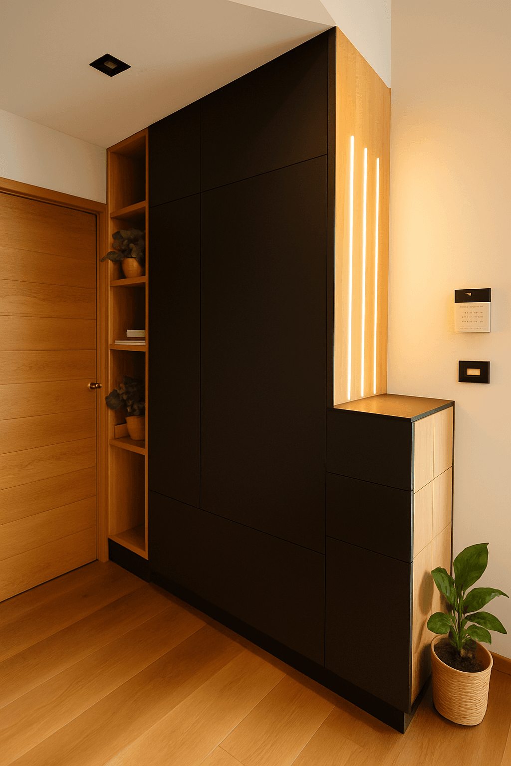 Meuble d'entrée avec éclairage LED